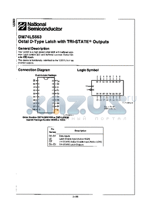 DM74LS563N datasheet - OCTAL D-TYPE LATCH WITH TRI-STATE OUTPUTS