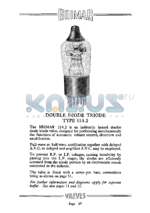 11A2 datasheet - DOUBLE DIODE TRIODE