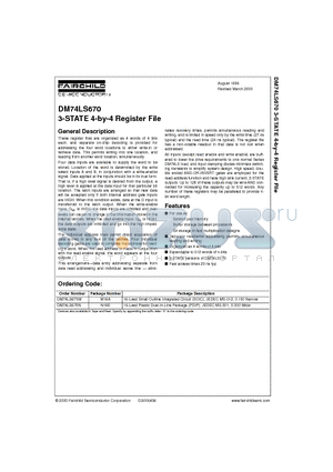 DM74LS670N datasheet - 3-STATE 4-by-4 Register File