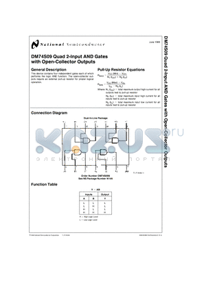 DM74S09 datasheet - Quad 2-Input AND Gates with Open-Collector Outputs