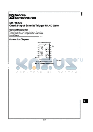 DM74S132N datasheet - Quad 2-Input Schmitt Trigger NAND Gate