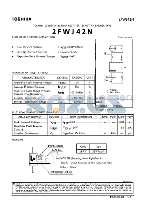 2FWJ42N datasheet - SCHOTTKY BARRIER RECTIFIER (HIGH SPEED RECTIFIER APLICATIONS)