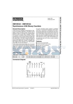 DM74S163 datasheet - Synchronous 4-Bit Binary Counters