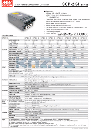 2K4S-P060 datasheet - 2400W Parallel (N1) With PFC Function