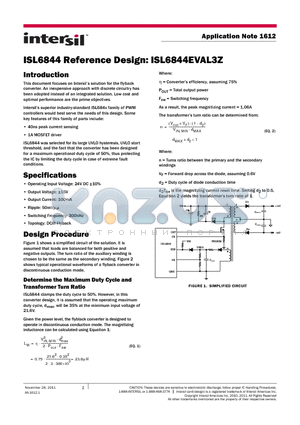 BZT52C18 datasheet - ISL6844 Reference Design: ISL6844EVAL3Z