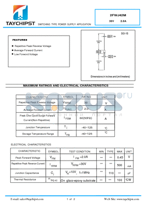 2FWJ42M datasheet - SWITCHING TYPE POWER SUPPLY APPLICATION