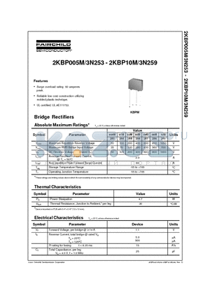 2KBP005M datasheet - Bridge Rectifiers