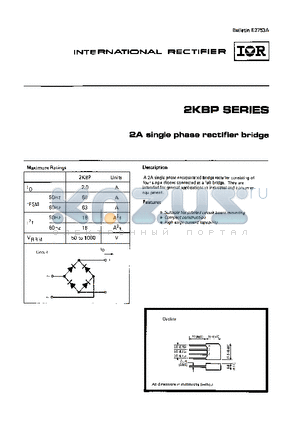 2KBP04 datasheet - 2A single phase rectifier bridge