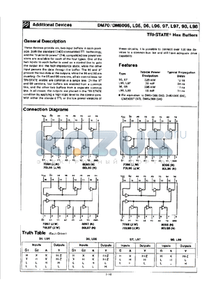 DM80L95 datasheet - TRI-STATE Hex Buffers