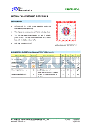 2KG023075JL datasheet - SWITCHING DIODE CHIPS