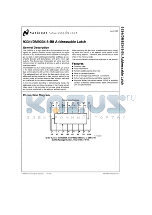 DM8334 datasheet - 8-Bit Addressable Latch