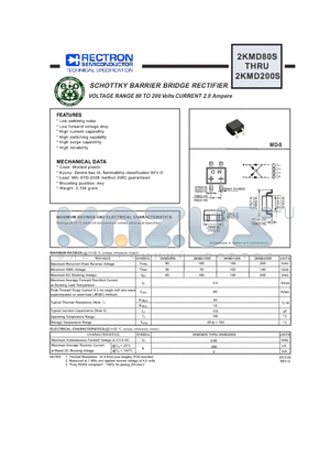 2KMD80S datasheet - SCHOTTKY BARRIER BRIDGE RECTIFIER