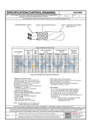 55A1842-12 datasheet - SPECIFICATION CONTROL DRAWING