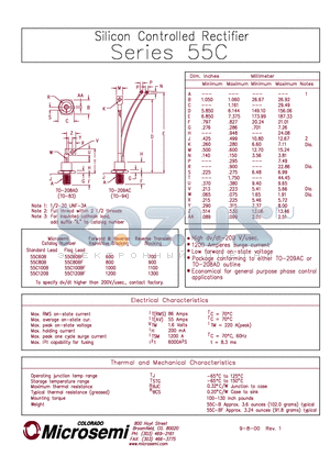 55C100B datasheet - Silicon Controlled Rectifier