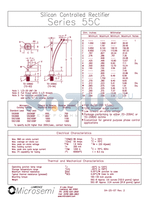 55C100B datasheet - Silicon Controlled Rectifier