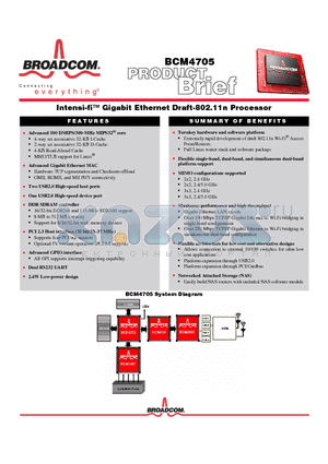 BCM4321 datasheet - Intensi-fi  Gigabit Ethernet Draft-802.11n Processor
