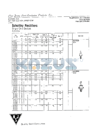 55HQ020 datasheet - Schottky Rectifiers Single Chip Devices