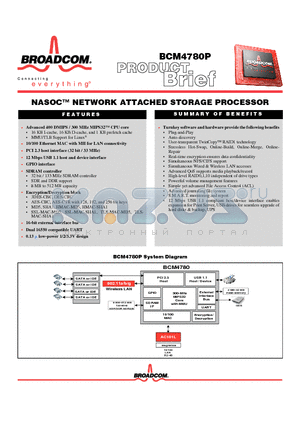BCM4780 datasheet - NETWORK ATTACHED STORAGE PROCESSOR