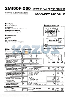 2M150F-050 datasheet - N-CHANNEL SILICON POWER MOS-FET