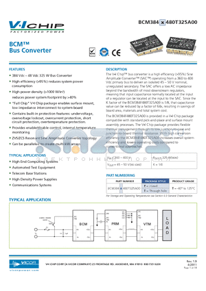 BCM384T480T325A00 datasheet - Bus Converter