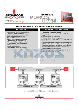 BCM5238 datasheet - 10/100BASE-TX OCTAL-V TRANSCEIVER