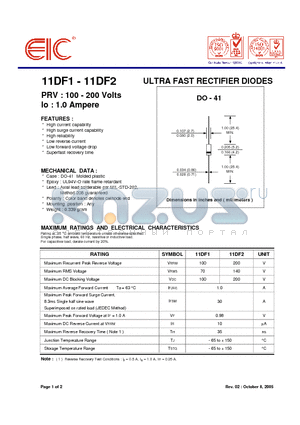 11DF1 datasheet - ULTRA FAST RECTIFIER DIODES