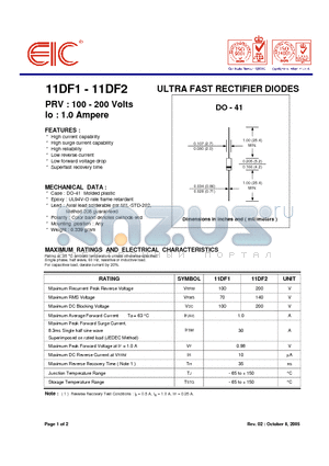 11DF2 datasheet - ULTRA FAST RECTIFIER DIODES