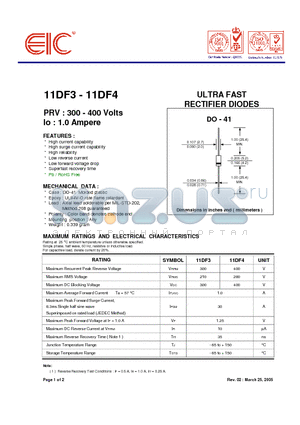 11DF4 datasheet - ULTRA FAST RECTIFIER DIODES