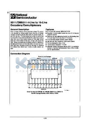 DM9311 datasheet - DECODERS/DEMULTIPLEXERS