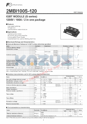 2MBI100S-120 datasheet - IGBT MODULE