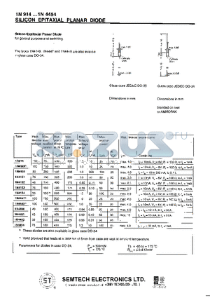 1N914 datasheet - SILICON EPITAXIAL PLANAR DIODE