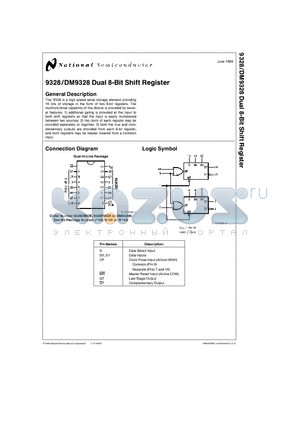 DM9328N datasheet - Dual 8-Bit Shift Register