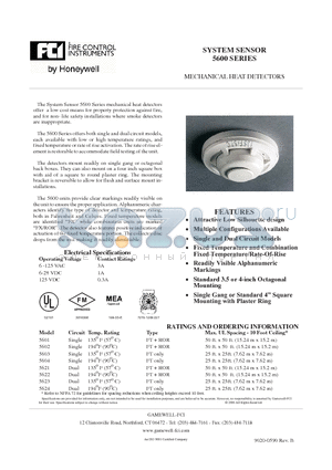 5601 datasheet - MECHANICAL HEAT DETECTORS