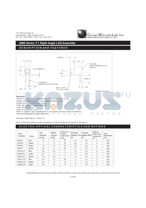 5600F7LC datasheet - T-1 Right Angle LED Assembly