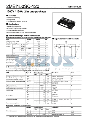 2MBI150SC-120 datasheet - IGBT Module