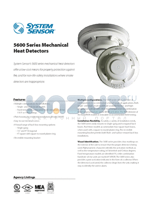 5601P datasheet - Mechanical Heat Detectors