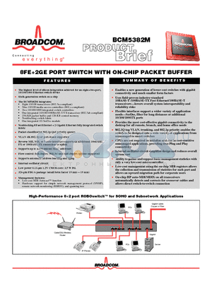 BCM5382M datasheet - 8FE2GE PORT SWITCH WITH ON-CHIP PACKET BUFFER