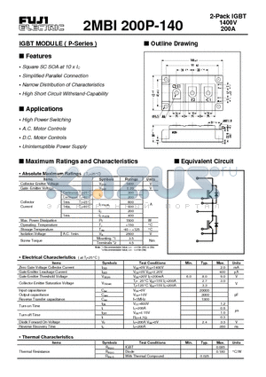 2MBI200P-140 datasheet - IGBT MODULE ( P-Series )