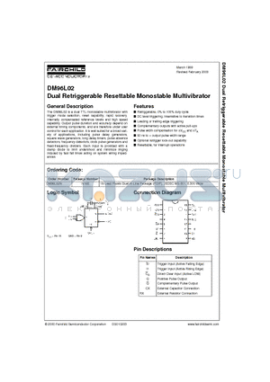 DM96L02 datasheet - Dual Retriggerable Resettable Monostable Multivibrator