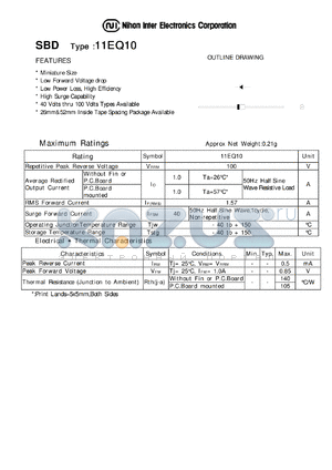 11EQ10 datasheet - Low Forward Voltage drop Diode