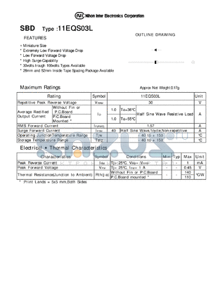 11EQS03L datasheet - Low Forward Voltage drop Diode