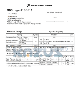 11EQS10 datasheet - Low Forward Voltage drop Diode