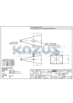 750-442-G3 datasheet - OUTLINE, WRD750 HORN ANTENNA