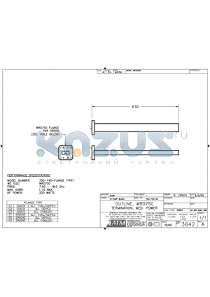 750-740-C1 datasheet - OUTLINE, WRD750 TERMINATION, MED.POWER