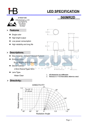 560MR2D datasheet - LED