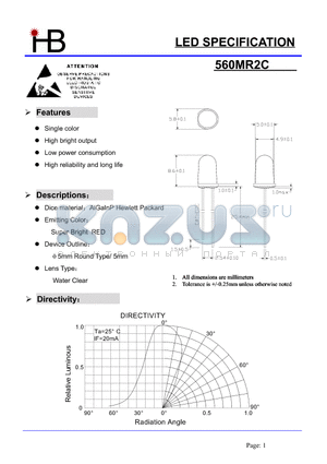 560MR2C datasheet - LED