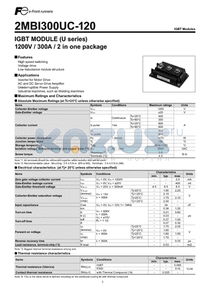 2MBI300UC-120 datasheet - IGBT MODULE