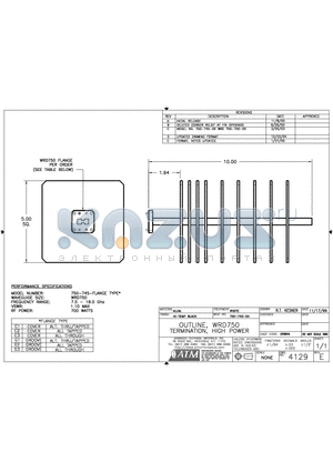 750-745-G3 datasheet - OUTLINE, WRD750 TERMINATION, HIGH POWER