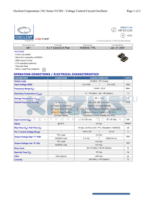 561-12.0M-3DN-TP120 datasheet - HCMOS / TTL