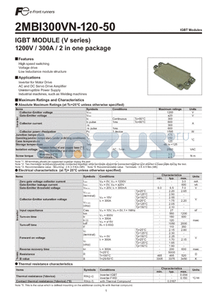 2MBI300VN-120-50 datasheet - IGBT MODULE